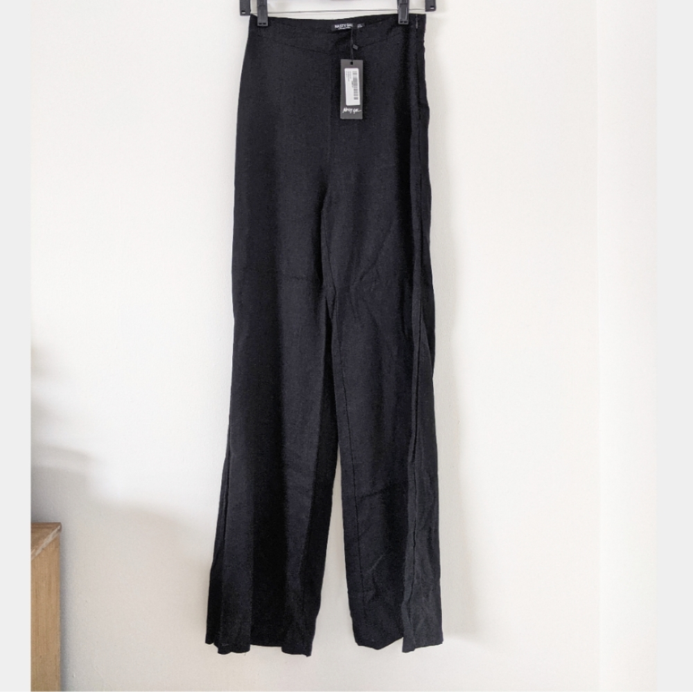 NWT Linen Wide-Leg Pants
